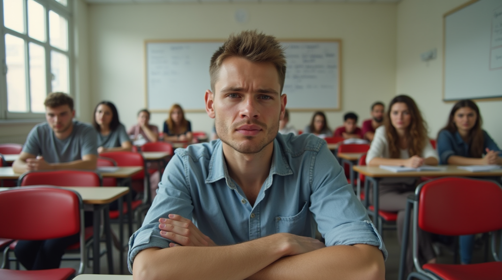 estudiante cansado